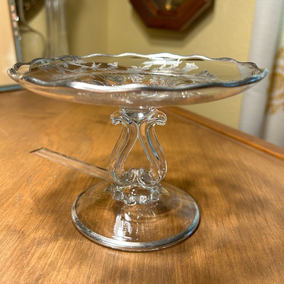 New Martinsville Viking Oval Vase & Compote Silver Flowers of Flanders Poppies - Picture 10 of 15